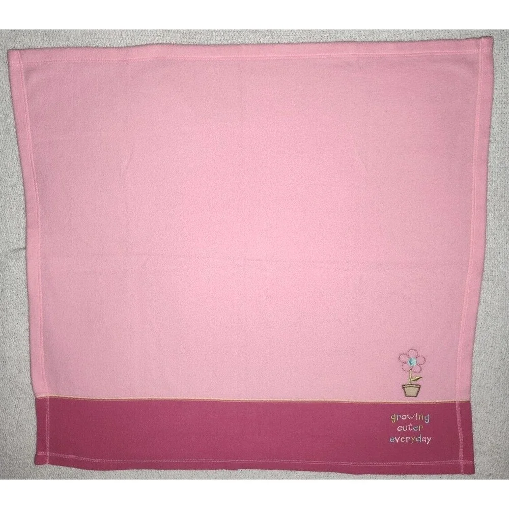 Cutie Pie Pink Growing Cuter Everyday‎ Flower Baby Girl Fleece Blanket Lovey
